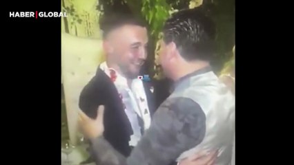 Damadı tebrik etmek isterken yanlışlıkla dudağından öptüğü anlar gündem oldu