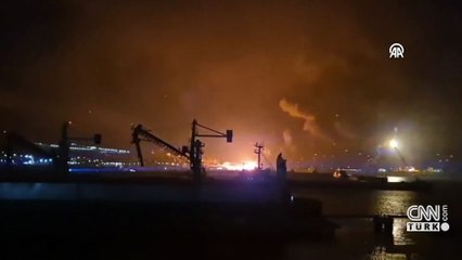 Rusya’daki liman alev alev! Ukrayna İHA’ları böyle vurdu: Görüntüler ortaya çıktı