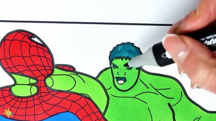 Hulk VS Spider-Man Coloring Pages - Hulk Strangles Spiderman Coloring - Coloring Pages