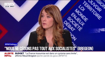 Maud Bregeon, porte-parole du gouvernement: "Nous ne cédons pas tout aux socialistes"
