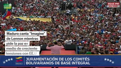 Maduro canta 'Imagine' de Lennon en un mitin