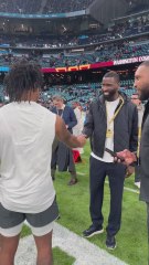 El cariñoso saludo entre Jason Worilds y Rüdiger en la previa del Dolphins – Commanders | NFL Madrid Game