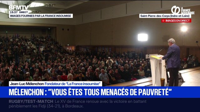 Dites-vous bien que de pauvreté et de malheur vous êtes tous menacés, si vous laissez continuer cette politique , déclare Jean-Luc Mélenchon lors de son meeting à Saint-Pierre-Des-Corps