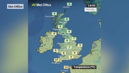 London braces for plunging temperatures and cold showers as Storm Claudia lashes UK