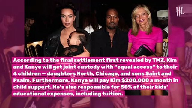 Kim Kardashian & Kanye West Finalize Divorce As She's Awarded 200k A Month In Child Support