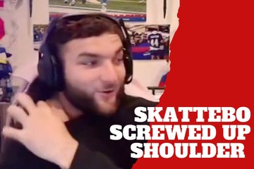 Giants rookie Cam Skattebo shows off his deformed shoulder on Twitch