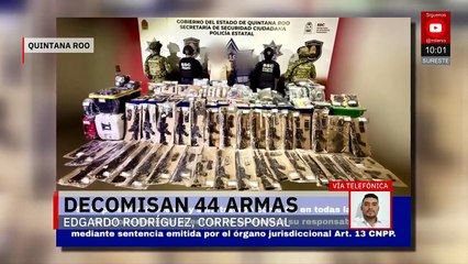 Quintana Roo concreta mayor aseguramiento de armas; detienen a dos del CJNG