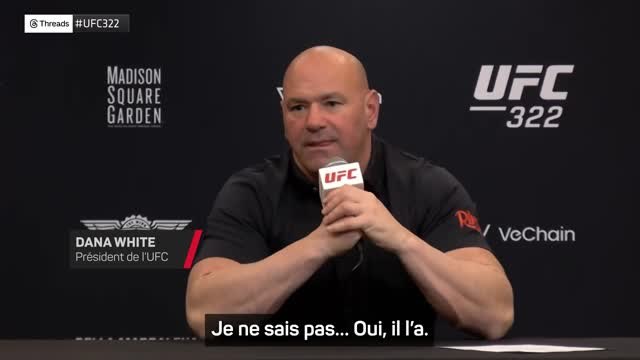 UFC 322 - Dana White temporise sur une éventuelle ceinture BMF pour Benoît Saint Denis