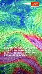 SENAMHI activa alertas por vientos de hasta 90 km/h y lluvias intensas en varias regiones de Bolivia