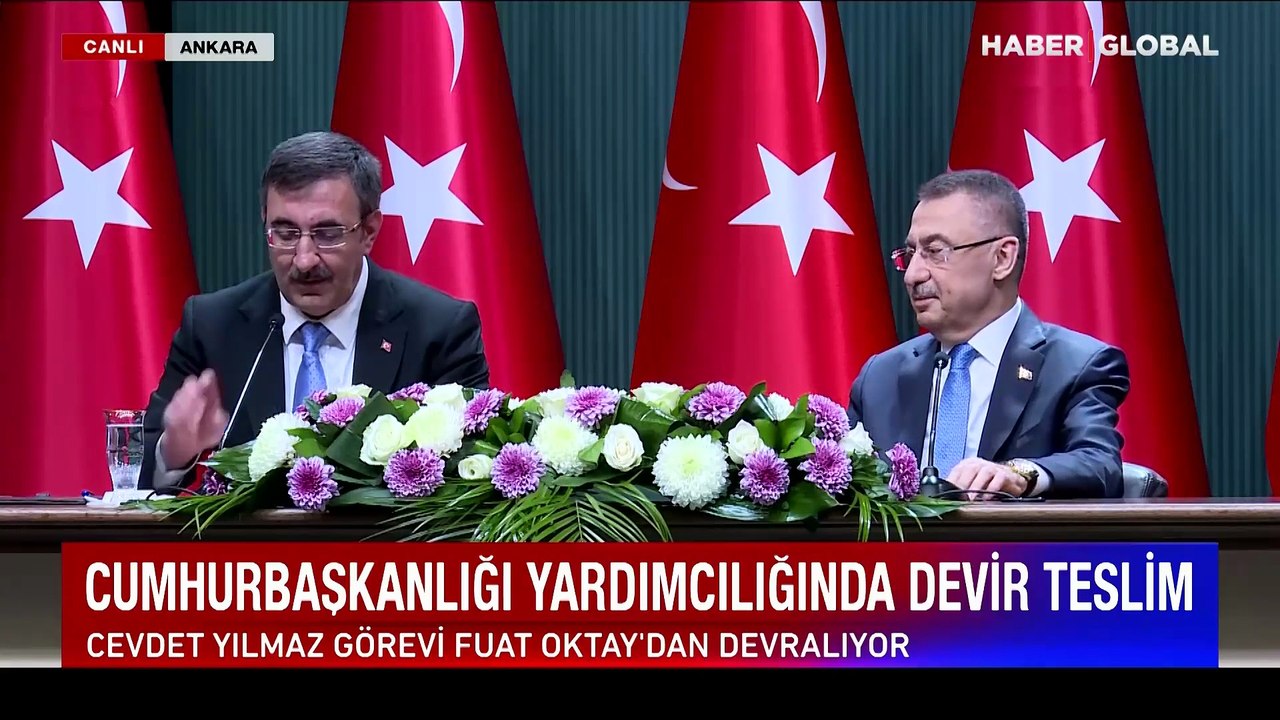 Cumhurbaşkanlığı yardımcılığında devir teslim! Fuat Oktay görevi Cevdet Yılmaz'a bıraktı