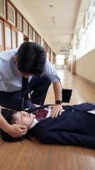 人工呼吸と心臓マッサージArtificial respiration and cardiac massage.#制服