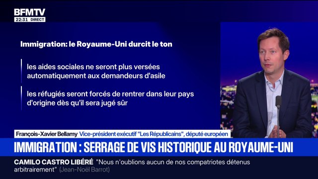 La lutte contre l'immigration irrégulière est le défi majeur pour nos démocraties , déclare François-Xavier Bellamy, vice-président exécutif des Républicains