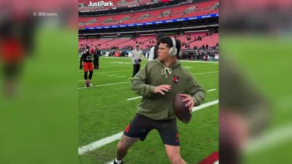 Shedeur Sanders approaches Dillon Gabriel, and a single gesture leaves everyone curious