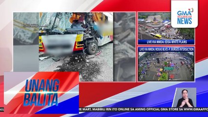 Isa, patay sa salpukan ng pampasaherong bus at delivery van; 12, sugatan | Unang Balita