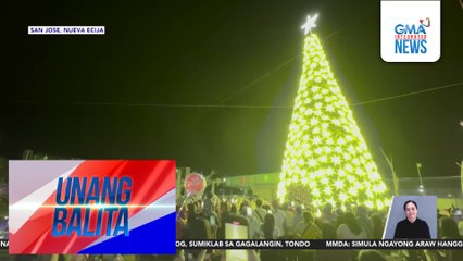 Giant Christmas tree, life-sized belen at iba't ibang hugis ng pailaw, dinarayo sa San Jose, Nueva Ecija | Unang Balita