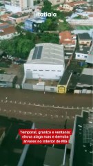 TEMPORAL EM MG | Uma forte chuva atingiu a cidade de Passos, na Região Sudoeste de Minas Gerais, neste domingo (16). O temporal durou aproximadamente 30 minutos, o que foi suficiente para alagar ruas e avenidas. Moradores da cidade gravaram as inundações.