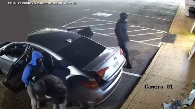 Nine clowns caught on camera climbing out of a small car before robbing a vape shop in Warrenton, Virginia. Two suspects exited from the front of the car, five out the back seat and two out of the trunk. The suspects went on to rob the store and