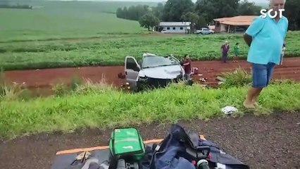 Colisão frontal entre F-250 e Tiguan deixa um morto e vários feridos na BR-369, em Ubiratã
