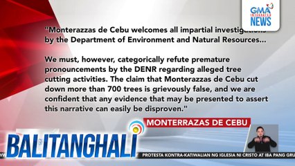 Pinabulaanan ng Monterazzas de Cebu ang ilang alegasyon ng DENR | Balitanghali