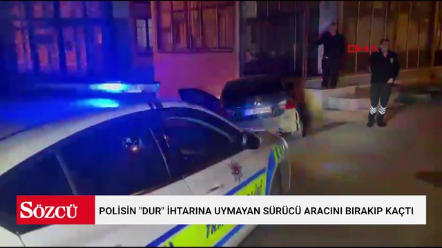 Polisin 'dur' ihtarına uymayan sürücü, kaza yaptıktan sonra aracını bırakıp kaçtı