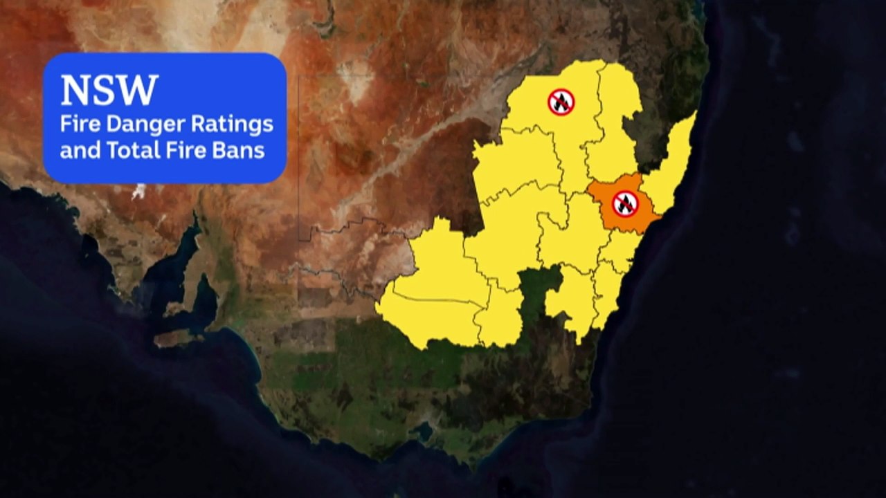 Much of New South Wales will be under high fire danger today, with Rural Fire Service crews on high alert.