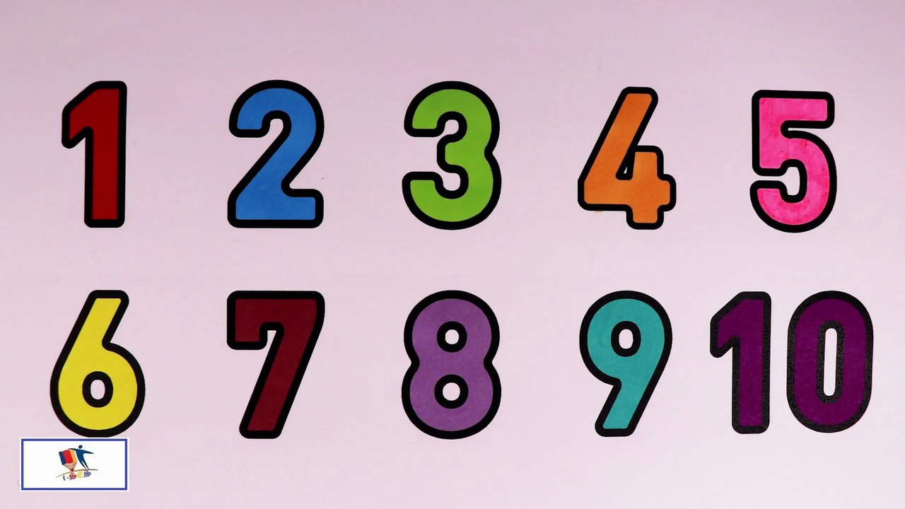 Writing and Coloring Numbers from 1 to 10 (Version 1)