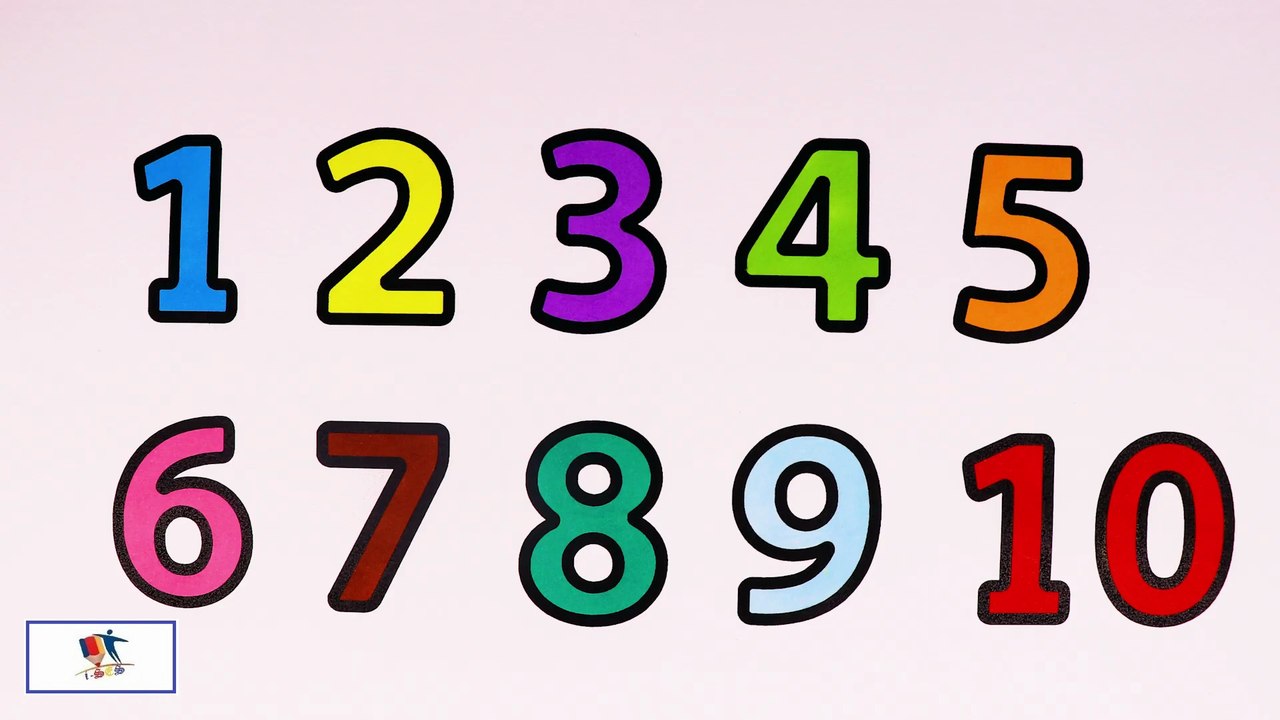 Writing and Coloring Numbers from 1 to 10 (Version 2)