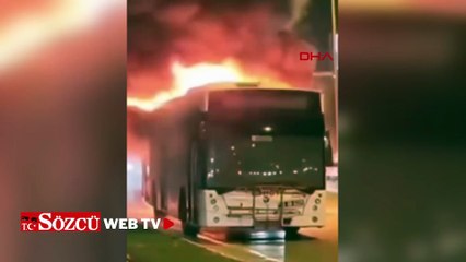 İzmir’de belediye otobüsünde yangın
