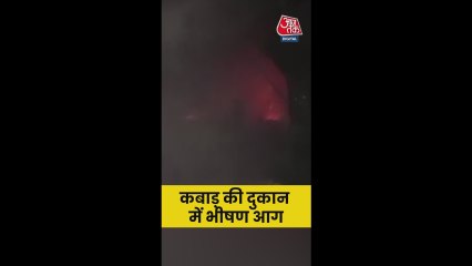 लखनऊ में कबाड़ की दुकान में लगी भीषण आग, Video
