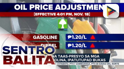 Higit P1/L na taas-presyo sa mga diesel at gasolina, ipatutupad bukas