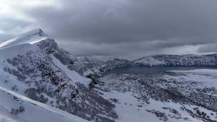 Mükemmeliyet ödüllü Nemrut Kalderası'ndan muhteşem kar manzaraları