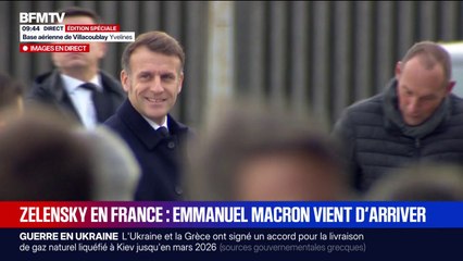 Volodymyr Zelensky en France: Emmanuel Macron est arrivé sur la base aérienne de Villacoublay, en amont de la rencontre franco-ukrainienne