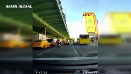Şişli'de motosiklet kazaları! O anlar kamerada