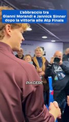 L'abbraccio tra Gianni Morandi e Jannick Sinner dopo la vittoria alle Atp Finals: il video