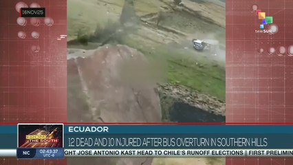 Ecuador: 12 dead and 10 injured after bus overturn in southern hills