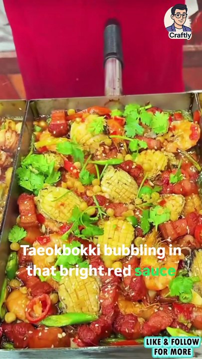 Viral Korean Street Food Compilation | Extreme Food Art 🇰🇷🔥  Caption: Korean street food takes flavour and creativity to a whole new level — sizzling grills, giant snacks and viral cheese moments. Follow Craftly for more i Reacts | DIY videos | crafts