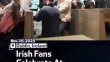 Irish Fans Celebrate At Dublin Airport