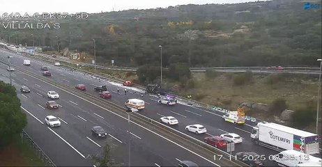 24 heridos en un accidente múltiple en Villalba (Madrid)