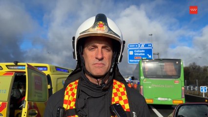 Accidente múltiple en Villalba entre un autobús, un camión y una furgoneta con 24 heridos