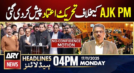 No-confidence motion against PM Haq tabled in AJK | ARY News 4 PM Headlines | 17th Nov 2025