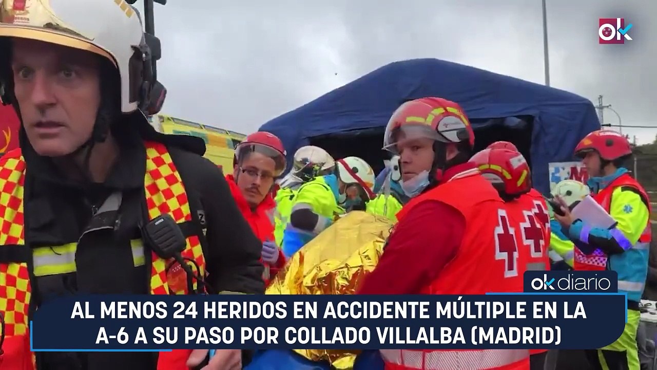 Al menos 24 heridos en accidente múltiple en la A-6 a su paso por Collado Villalba (Madrid)