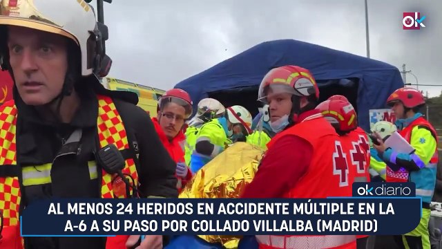 Al menos 24 heridos en accidente múltiple en la A-6 a su paso por Collado Villalba (Madrid)