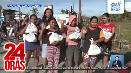 Mahigit 16,000 binagyo sa 5 bayan sa Catanduanes, hinatiran ng food packs ng GMAKF | 24 Oras