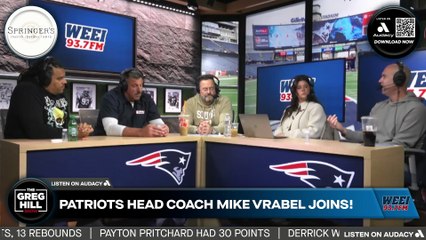 Patriots HC Mike Vrabel joins live at Gillette Stadium- The Greg Hill Show!