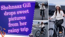 Shehnaaz Gill looks cute in cozy outfit as she enjoys rainy cycling adventure