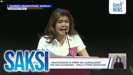 Sen. Imee Marcos, inakusahan si PBBM na gumagamit ng droga; sagot ng Malacanang - wala itong basehan | Saksi