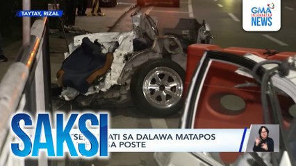 Kotse, nahati sa dalawa matapos sumalpok sa poste | Saksi