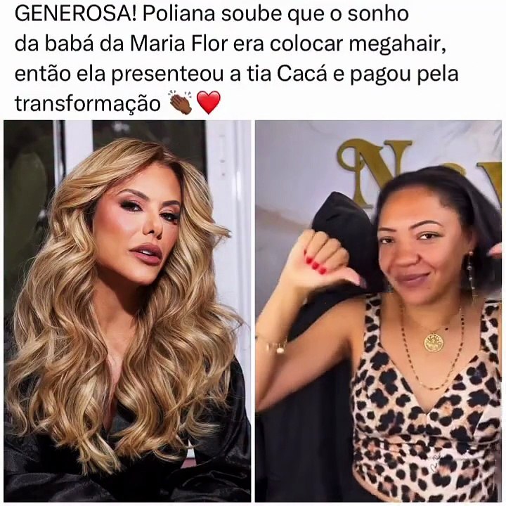 Poliana Rocha realiza sonho da babá de Maria Flor com presente especial