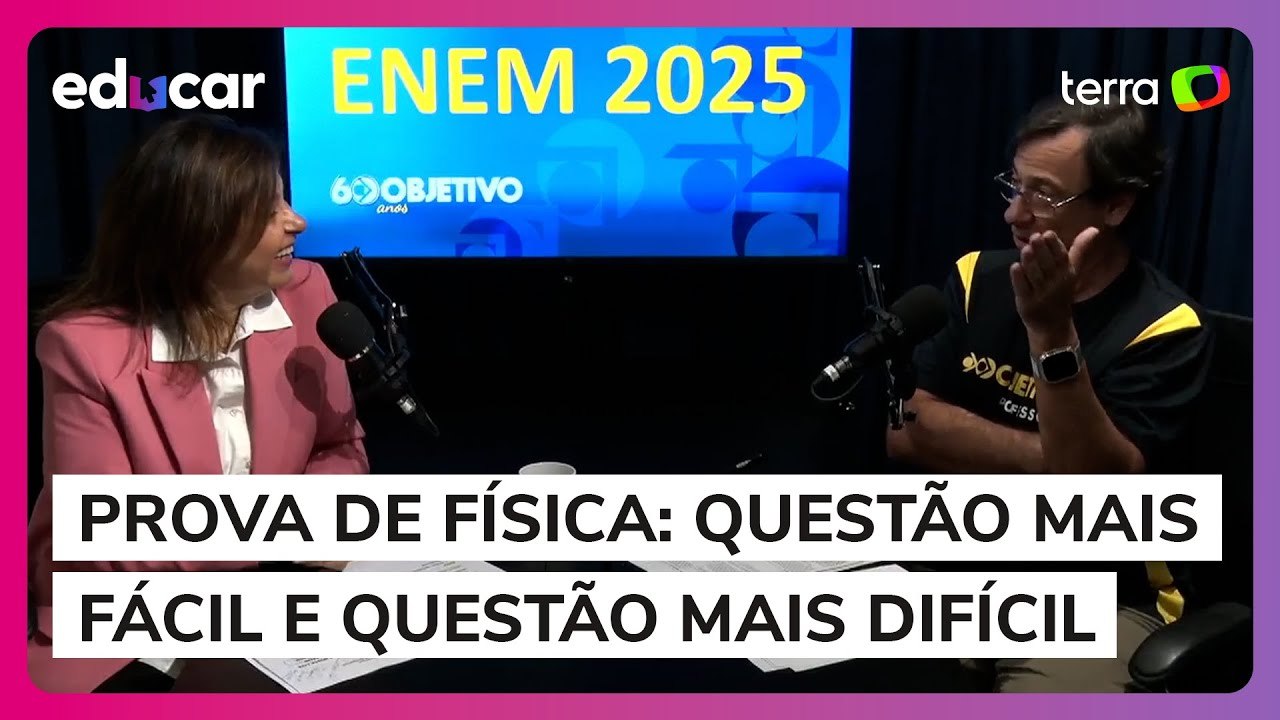 Enem 2025: Professor avalia a questão mais fácil e a mais difícil da prova de física.