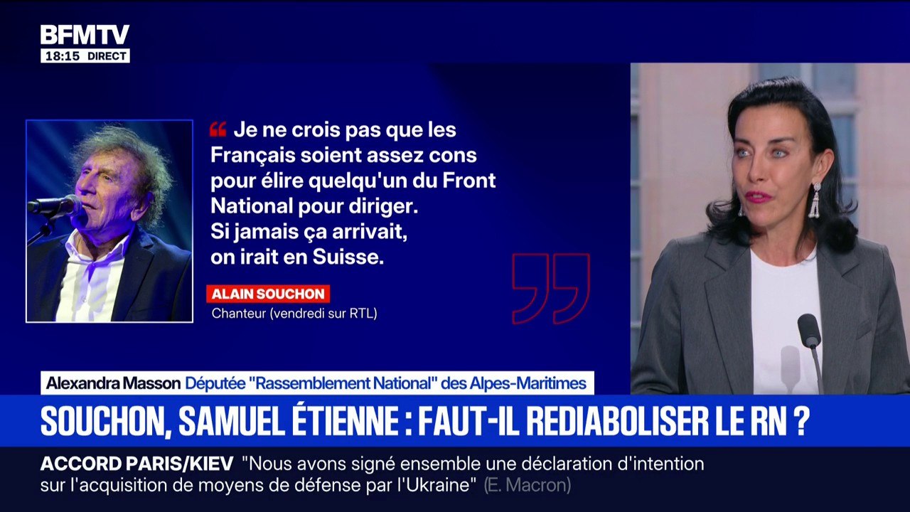 Alain Souchon ne croit pas à un président RN en 2027: pour Alexandra Masson, députée RN, le chanteur "chante juste dans la musique, mais chante très faux en politique"